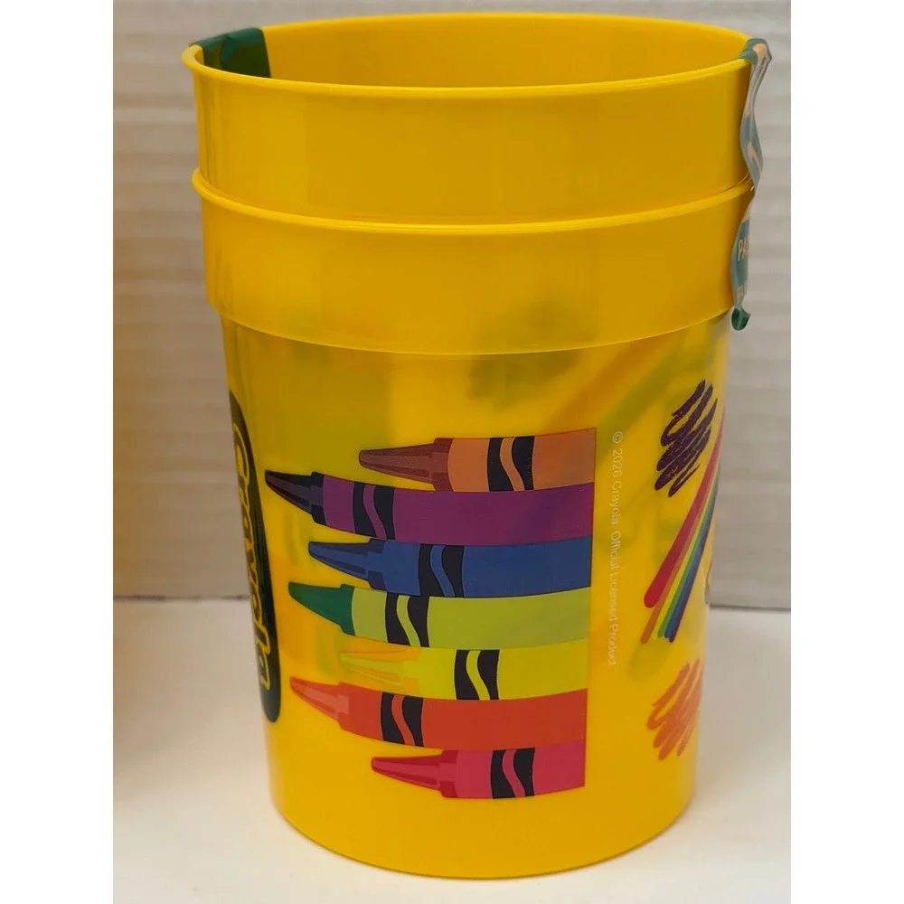 Crayola Art Storage Caddy and 2-Pack Tumbler Set Yellow Rainbow Lot Set